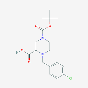 molecular formula C17H23ClN2O4 B7898298 4-(4-Chloro-benzyl)-piperazine-1,3-dicarboxylic acid 1-tert-butyl ester 
