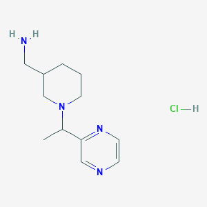 molecular formula C12H21ClN4 B7898313 (1-(1-(Pyrazin-2-yl)ethyl)piperidin-3-yl)methanamine hydrochloride 