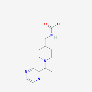 molecular formula C17H28N4O2 B7898323 tert-Butyl ((1-(1-(pyrazin-2-yl)ethyl)piperidin-4-yl)methyl)carbamate 