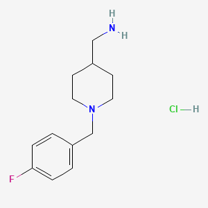 molecular formula C13H20ClFN2 B7898331 (1-(4-Fluorobenzyl)piperidin-4-yl)methanamine hydrochloride 