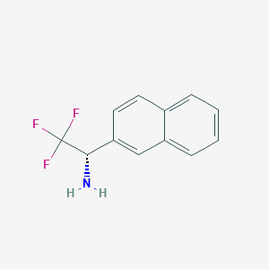 molecular formula C12H10F3N B7898335 [(S)-1-(2-Naphthyl)-2,2,2-trifluoroethyl]amine 