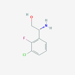 molecular formula C8H9ClFNO B7898358 (2R)-2-Amino-2-(3-chloro-2-fluorophenyl)ethan-1-ol 