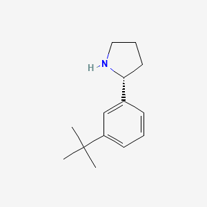molecular formula C14H21N B7898378 (2R)-2-(3-Tert-butylphenyl)pyrrolidine 