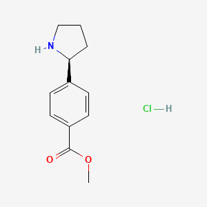 molecular formula C12H16ClNO2 B7898420 (S)-methyl 4-(pyrrolidin-2-yl)benzoate hydrochloride 