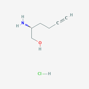 molecular formula C6H12ClNO B7898441 (2R)-2-aminohex-5-yn-1-ol;hydrochloride 