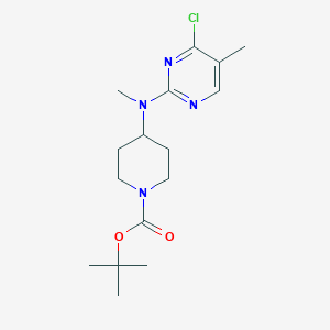 molecular formula C16H25ClN4O2 B7898551 4-[(4-Chloro-5-methyl-pyrimidin-2-yl)-methyl-amino]-piperidine-1-carboxylic acid tert-butyl ester 