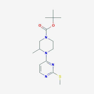 molecular formula C15H24N4O2S B7898570 3-Methyl-4-(2-methylsulfanyl-pyrimidin-4-yl)-piperazine-1-carboxylic acid tert-butyl ester 