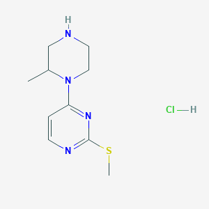 molecular formula C10H17ClN4S B7898571 4-(2-Methyl-piperazin-1-yl)-2-methylsulfanyl-pyrimidine hydrochloride 