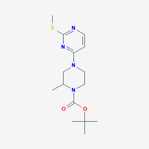 molecular formula C15H24N4O2S B7898577 2-Methyl-4-(2-methylsulfanyl-pyrimidin-4-yl)-piperazine-1-carboxylic acid tert-butyl ester 