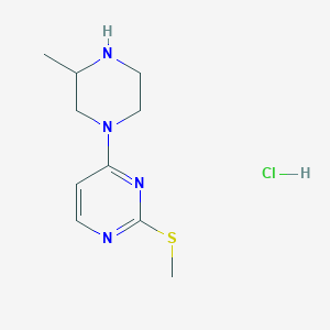 molecular formula C10H17ClN4S B7898584 4-(3-Methyl-piperazin-1-yl)-2-methylsulfanyl-pyrimidine hydrochloride 