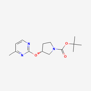 molecular formula C14H21N3O3 B7898618 (R)-3-(4-Methyl-pyrimidin-2-yloxy)-pyrrolidine-1-carboxylic acid tert-butyl ester 