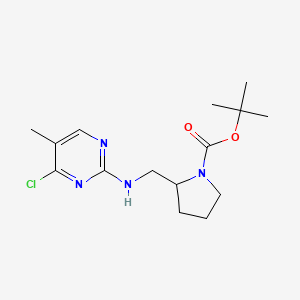 molecular formula C15H23ClN4O2 B7898649 2-[(4-Chloro-5-methyl-pyrimidin-2-ylamino)-methyl]-pyrrolidine-1-carboxylic acid tert-butyl ester 