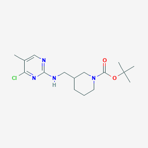 molecular formula C16H25ClN4O2 B7898683 3-[(4-Chloro-5-methyl-pyrimidin-2-ylamino)-methyl]-piperidine-1-carboxylic acid tert-butyl ester 