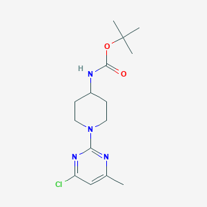 molecular formula C15H23ClN4O2 B7898767 tert-Butyl (1-(4-chloro-6-methylpyrimidin-2-yl)piperidin-4-yl)carbamate 