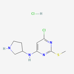molecular formula C9H14Cl2N4S B7898785 (6-Chloro-2-methylsulfanyl-pyrimidin-4-yl)-pyrrolidin-3-yl-amine hydrochloride 