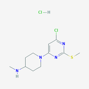 molecular formula C11H18Cl2N4S B7898807 [1-(6-Chloro-2-methylsulfanyl-pyrimidin-4-yl)-piperidin-4-yl]-methyl-amine hydrochloride 