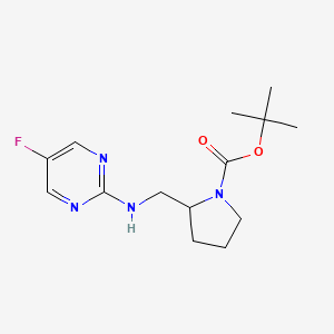 molecular formula C14H21FN4O2 B7898841 2-[(5-Fluoro-pyrimidin-2-ylamino)-methyl]-pyrrolidine-1-carboxylic acid tert-butyl ester 