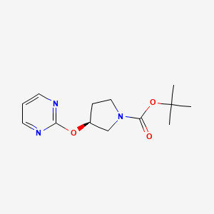 molecular formula C13H19N3O3 B7898860 (S)-3-(Pyrimidin-2-yloxy)-pyrrolidine-1-carboxylic acid tert-butyl ester 