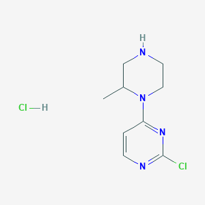 molecular formula C9H14Cl2N4 B7898906 2-Chloro-4-(2-methyl-piperazin-1-yl)-pyrimidine hydrochloride 