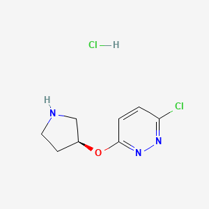 molecular formula C8H11Cl2N3O B7898930 3-Chloro-6-((S)-pyrrolidin-3-yloxy)-pyridazine hydrochloride 