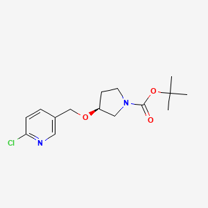 molecular formula C15H21ClN2O3 B7898936 (S)-3-(6-Chloro-pyridin-3-ylmethoxy)-pyrrolidine-1-carboxylic acid tert-butyl ester 