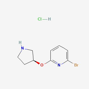 molecular formula C9H12BrClN2O B7898985 2-Bromo-6-((S)-pyrrolidin-3-yloxy)-pyridine hydrochloride 