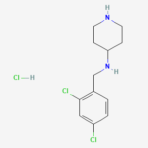 molecular formula C12H17Cl3N2 B7899103 (2,4-Dichloro-benzyl)-piperidin-4-yl-amine hydrochloride 