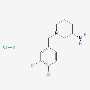 molecular formula C12H17Cl3N2 B7899135 1-(3,4-Dichloro-benzyl)-piperidin-3-ylamine hydrochloride 