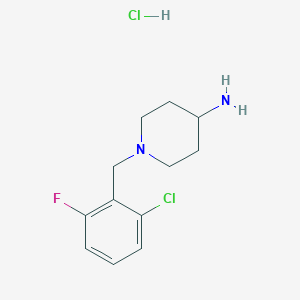 molecular formula C12H17Cl2FN2 B7899148 1-(2-Chloro-6-fluoro-benzyl)-piperidin-4-ylamine hydrochloride 