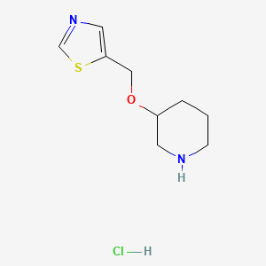 molecular formula C9H15ClN2OS B7899249 3-(Thiazol-5-ylmethoxy)-piperidine hydrochloride 