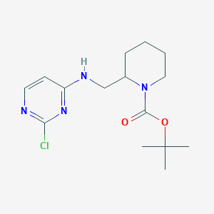 molecular formula C15H23ClN4O2 B7899254 2-[(2-Chloro-pyrimidin-4-ylamino)-methyl]-piperidine-1-carboxylic acid tert-butyl ester 