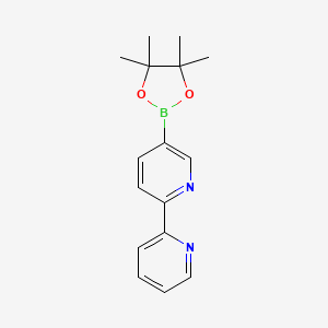 molecular formula C16H19BN2O2 B7899266 5-(4,4,5,5-Tetramethyl-1,3,2-dioxaborolan-2-yl)-2,2'-bipyridine 