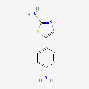 molecular formula C9H9N3S B7899316 5-(p-Aminophenyl)-2-thiazolamine 