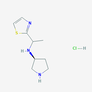 molecular formula C9H16ClN3S B7899323 N-((S)-1-(Thiazol-2-yl)ethyl)pyrrolidin-3-amine hydrochloride 