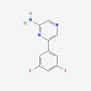 molecular formula C10H7F2N3 B7899338 6-(3,5-Difluorophenyl)pyrazin-2-amine 