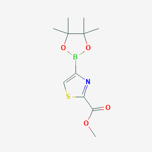 molecular formula C11H16BNO4S B7899382 Methyl 4-(4,4,5,5-tetramethyl-1,3,2-dioxaborolan-2-yl)thiazole-2-carboxylate 