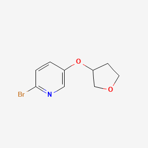 molecular formula C9H10BrNO2 B7899414 2-Bromo-5-(tetrahydro-furan-3-yloxy)-pyridine 