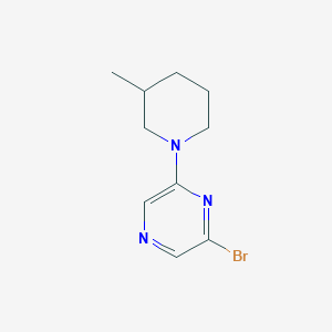 molecular formula C10H14BrN3 B7899432 2-Bromo-6-(3-methylpiperidin-1-yl)pyrazine 