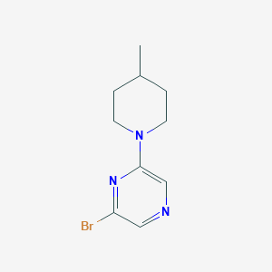 molecular formula C10H14BrN3 B7899433 2-Bromo-6-(4-methylpiperidin-1-yl)pyrazine 