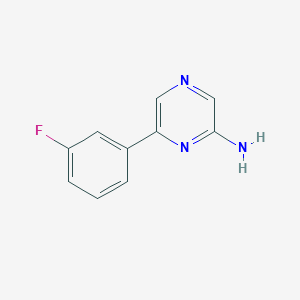 molecular formula C10H8FN3 B7899459 6-(3-Fluorophenyl)pyrazin-2-amine 