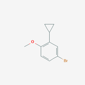 molecular formula C10H11BrO B7899536 4-Bromo-2-cyclopropyl-1-methoxybenzene 