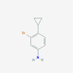 molecular formula C9H10BrN B7899544 3-Bromo-4-cyclopropylaniline 