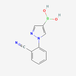 molecular formula C10H8BN3O2 B7899563 (1-(2-Cyanophenyl)-1H-pyrazol-4-yl)boronic acid 