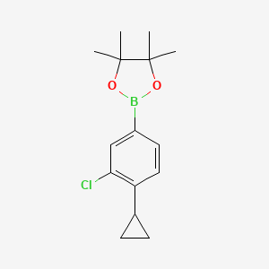 molecular formula C15H20BClO2 B7899585 2-(3-Chloro-4-cyclopropylphenyl)-4,4,5,5-tetramethyl-1,3,2-dioxaborolane 