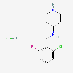 molecular formula C12H17Cl2FN2 B7899680 (2-Chloro-6-fluoro-benzyl)-piperidin-4-yl-amine hydrochloride 