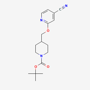 molecular formula C17H23N3O3 B7899712 4-(4-Cyano-pyridin-2-yloxymethyl)-piperidine-1-carboxylic acid tert-butyl ester 