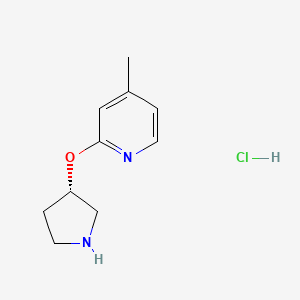 molecular formula C10H15ClN2O B7899717 4-Methyl-2-((S)-pyrrolidin-3-yloxy)-pyridine hydrochloride 