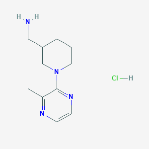 molecular formula C11H19ClN4 B7899729 (1-(3-Methylpyrazin-2-yl)piperidin-3-yl)methanamine hydrochloride 