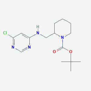 molecular formula C15H23ClN4O2 B7899745 2-[(6-Chloro-pyrimidin-4-ylamino)-methyl]-piperidine-1-carboxylic acid tert-butyl ester 