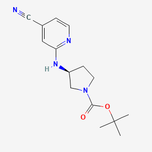 molecular formula C15H20N4O2 B7899756 (S)-3-(4-Cyano-pyridin-2-ylamino)-pyrrolidine-1-carboxylic acid tert-butyl ester 
